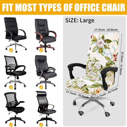 Smiry Stretch Printed Office Chair Armrest Covers, 2 Pcs Soft Fit Removable Washable Computer Desk Chair Arm Covers Protector, Black