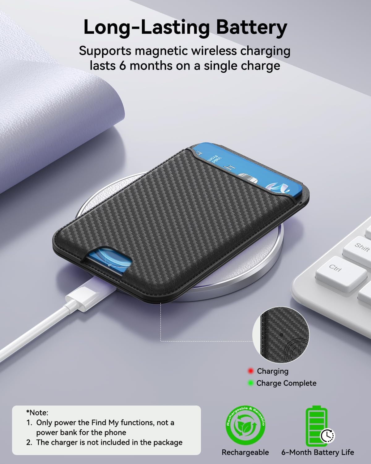 for MagSafe Wallet, Works with Apple Find My,5 Card Holder with Stand, Magnetic Phone Wallet Stand for iPhone 17/16/15/14/13/12 Pro Max Air Plus, RFID Blocking Vegan Leather,Black