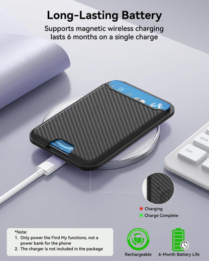 for MagSafe Wallet, Works with Apple Find My,5 Card Holder with Stand, Magnetic Phone Wallet Stand for iPhone 17/16/15/14/13/12 Pro Max Air Plus, RFID Blocking Vegan Leather,Black