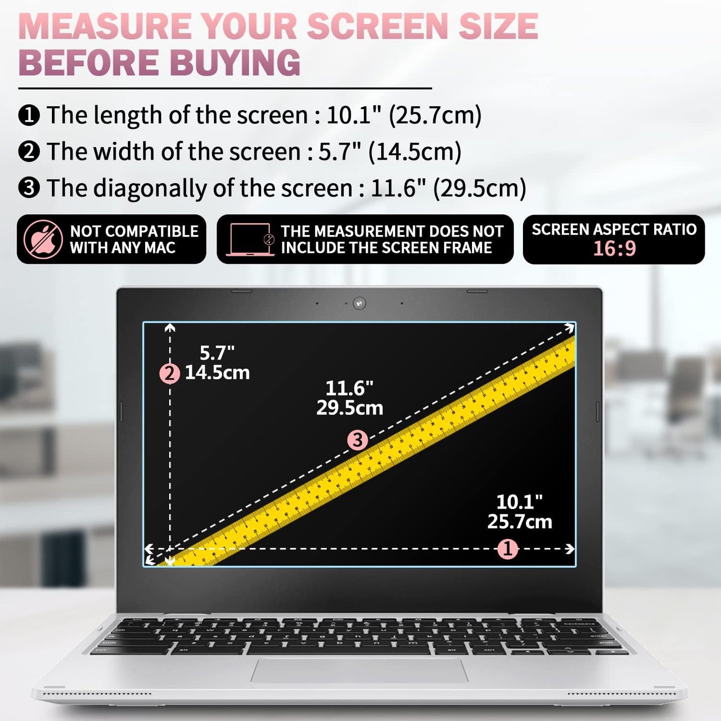 F FORITO 2-Pack 15.6 Inch Anti Blue Light Laptop Screen Protector, Eye Protection Anti Glare Matte Computer Screen Cover for 15.6" Laptop with 16:9 Aspect Ratio, Reduce Eye Strain and Touch Sensitive