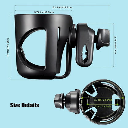 Marine Boat Rail Cup Holder, Clamp-on Mount Marine Universal Rotation Drinks Holder, No Drilling Install On Bimini Top Rail Or Pole, Grip Rail, Grab Bar, Yacht, Kayak, Bikes, Boat Gifts for Boat Lover