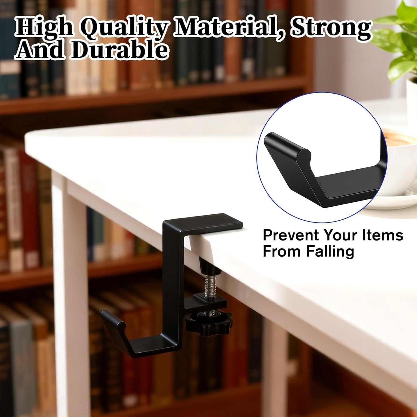 Ouligay Purse Table Hook Bag Hooks for Tables Clamp-On Under Desk Bag Hanger Students' Desk Hook with Adjustable Arm Women's Handbag and Purse Holder Holiday Decorations