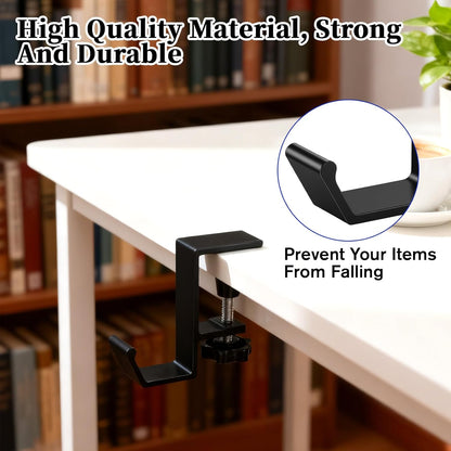 Ouligay Purse Table Hook Bag Hooks for Tables Clamp-On Under Desk Bag Hanger Students' Desk Hook with Adjustable Arm Women's Handbag and Purse Holder Holiday Decorations