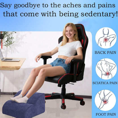 Foot Rest for Under Desk at Work.Multifunctional 3-Tier Foot Stool,with Washable Footrest.for Under Desk,Office Chair Gaming Chair & Sofa,Leg Elevation Pillow,Supports Posture-Brown