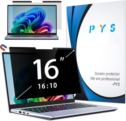 PYS Magnetic Laptop Privacy Screen Filter 15.6 Inch 16:9 - Detachable Computer Screen Privacy Shield, Anti-Glare Blue Light, Removable 15.6" Screen Protector for Lenovo, HP, Dell, Acer, ASUS