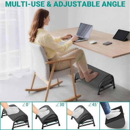 YEASHEIN Adjustable Foot Rest for Under Desk at Work, Ergonomic Foot Stools with 7 Positions, Elevated Cushion Under Desk Footrest with Metal Frame, Leg Rest Used for Home, Car, PC Gaming Accessories