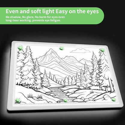 Phylosal Rechargeable A3 LED Light Pad for Diamond Painting, Ultra-Thin Magnetic Tracing Light Box for Drawing, Diamond Art Light Board with Side Button, Super Bright Light Table for Sketching (White)