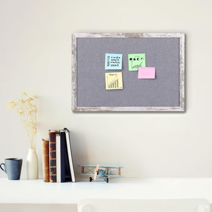 Cork Board Bulletin Board, 11.8x8.6 inches Mini Decorative Hanging Framed Cork Boards for Walls, Pin Board Vision Board for School Home Office, Bulletin Board with Wooden Frame(2230,WH,1p)