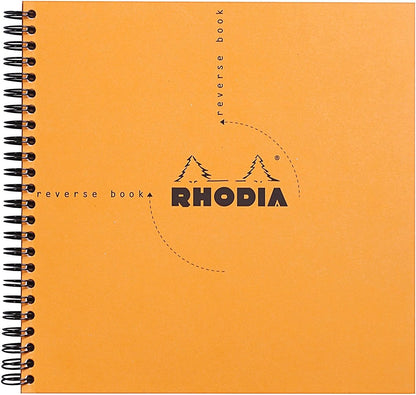 Rhodia Reverse Book & Dot Book - Dot Grid 80 sheets - 8 1/4 x 8 1/4 - Black Cover