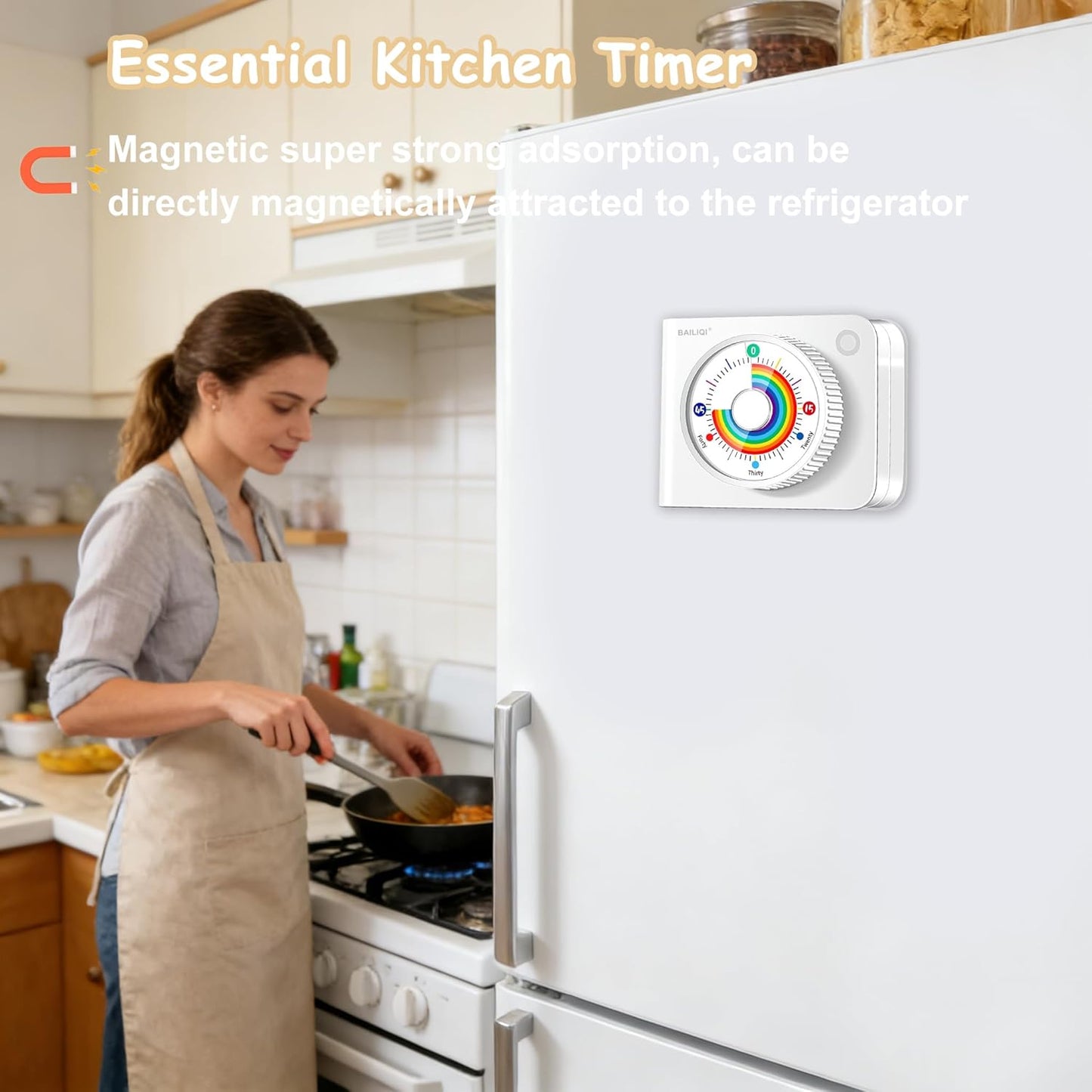 Visual Timer Rainbow 60 Minute Countdown for Kids and Adults, Classroom Productivity Timer, Magnetic Cube Timer for Time Management
