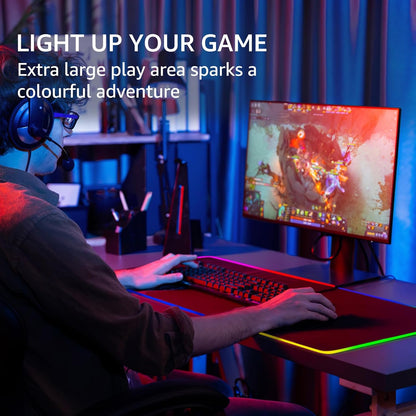 KTRIO Large Gaming Mouse Pad Desk Mat, Superior Micro-Weave Cloth for Precise Mouse Control, Non-Slip Rubber Base, Stitched Edges, Water-Resistant, for Gamer, Office & Home, 31.5" x 11.8" inches