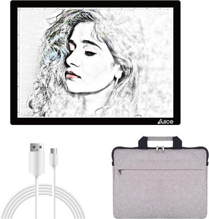 Rechargeable A4 Light Pad with Innovative Stand and Top Clip, Elice Wireless Bright Light Tracing Board Portable LED Artcraft Tracer Box for Artists, Drawing, Cricut Weeding Vinyl, Diamond Painting