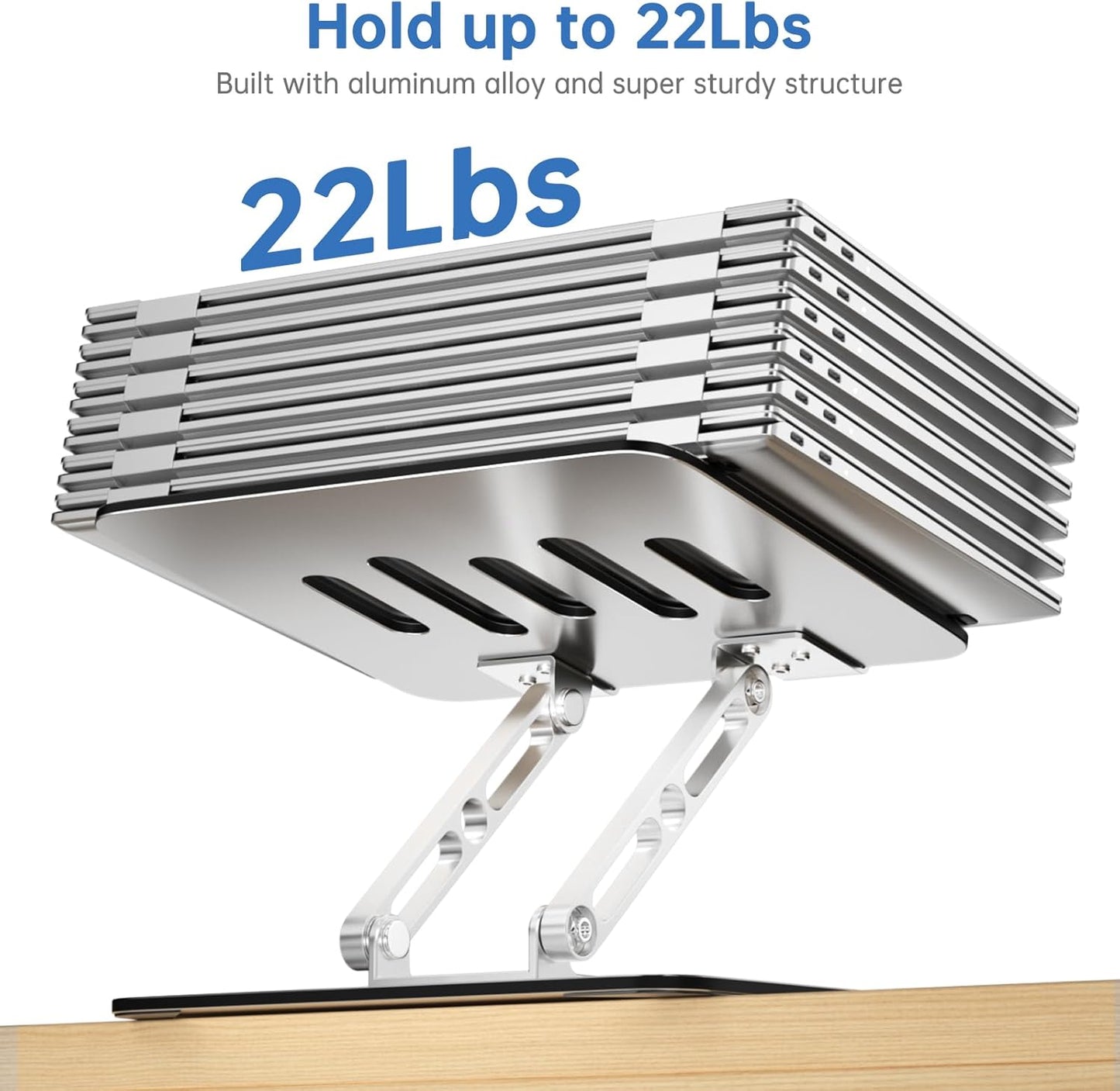 Laptop Stand for Desk Adjustable Computer Stand with 360 Rotating Base Ergonomic Laptop Riser Mount for Desk Foldable Protable Computer Desk Fits with MacBook Pro Air, Rectangle
