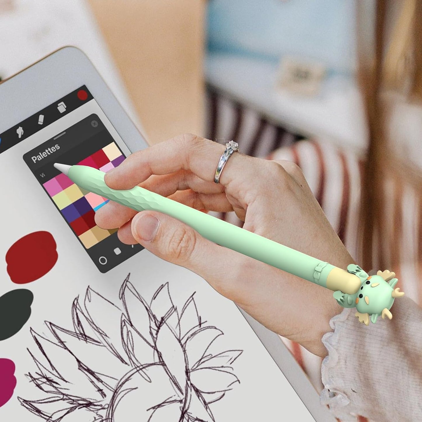 NIUTRENDZ Cute Bear Apple Pencil Case for Apple Pencil 2nd Generation Case Silicone Protective Cover Sleeve Skin Accessories (Brown, Apple Pencil 2nd Generation)