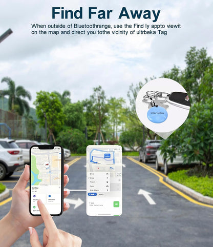 Ultrbeka Air Tracker Tag 4 Pack Bluetooth Item Finder for iPhone – MFi Certified Smart Tracker Compatible with Apple Find My, IP67 Waterproof Key Finder for Keys, Wallet, Luggage, Bike, Backpack
