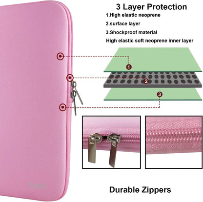 Naukay Laptop Sleeve Case, 15.6 Inch,Resistant Neoprene Notebook Computer Pocket Case/Tablet Briefcase Carrying Bag Compatible Asus/Dell/Fujitsu/HP/Sony/Toshiba/Acer- (Black)