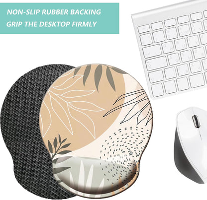 Mouse Pad with Wrist Support, Ergonomic Mouse Pad with Memory Foam Wrist Rest Cushion, Non-Slip Rubber Base Gaming Mice Pad for Home Office Computer Laptop, Flowers Grass