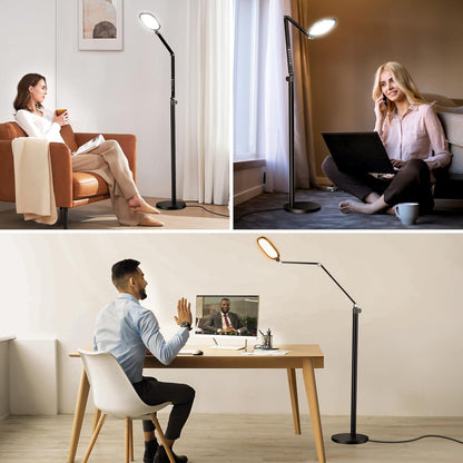 LitONES Video Conference Lighting for Computer, Dimmable Light for Video Recording, Meeting, Laptop & Webcam, 15W Ring Light for Desk with C- Clamp, Swing Arm, Remote, Memory & Timer CRI >95