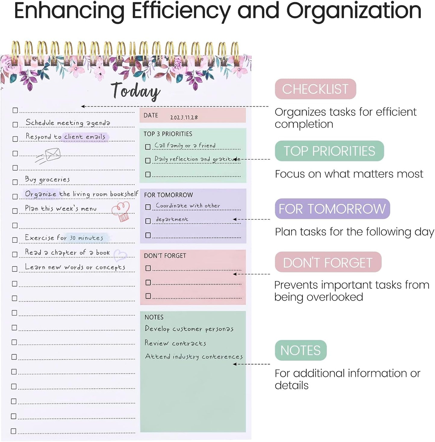 To Do List Notepad - To Do List Notebook for Work with 52 Sheets, Undated Daily Planner Perfect for Enhanced Productivity and Goal Achievement - Green