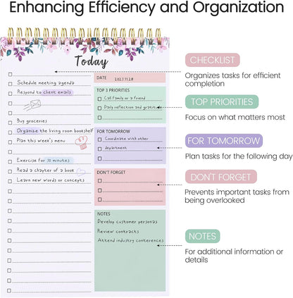 To Do List Notepad - To Do List Notebook for Work with 52 Sheets, Undated Daily Planner Perfect for Enhanced Productivity and Goal Achievement - Green