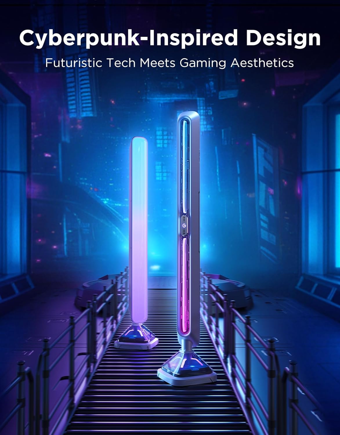 Govee Gaming Light Bars Pro, Upgraded 16-Inch Smart Triple-Sided RGBIC Illumination Wi-Fi LED Game Lights, Music Sync & 60+ Scene Modes, Works with Alexa & Google Home, Gaming Room Decor