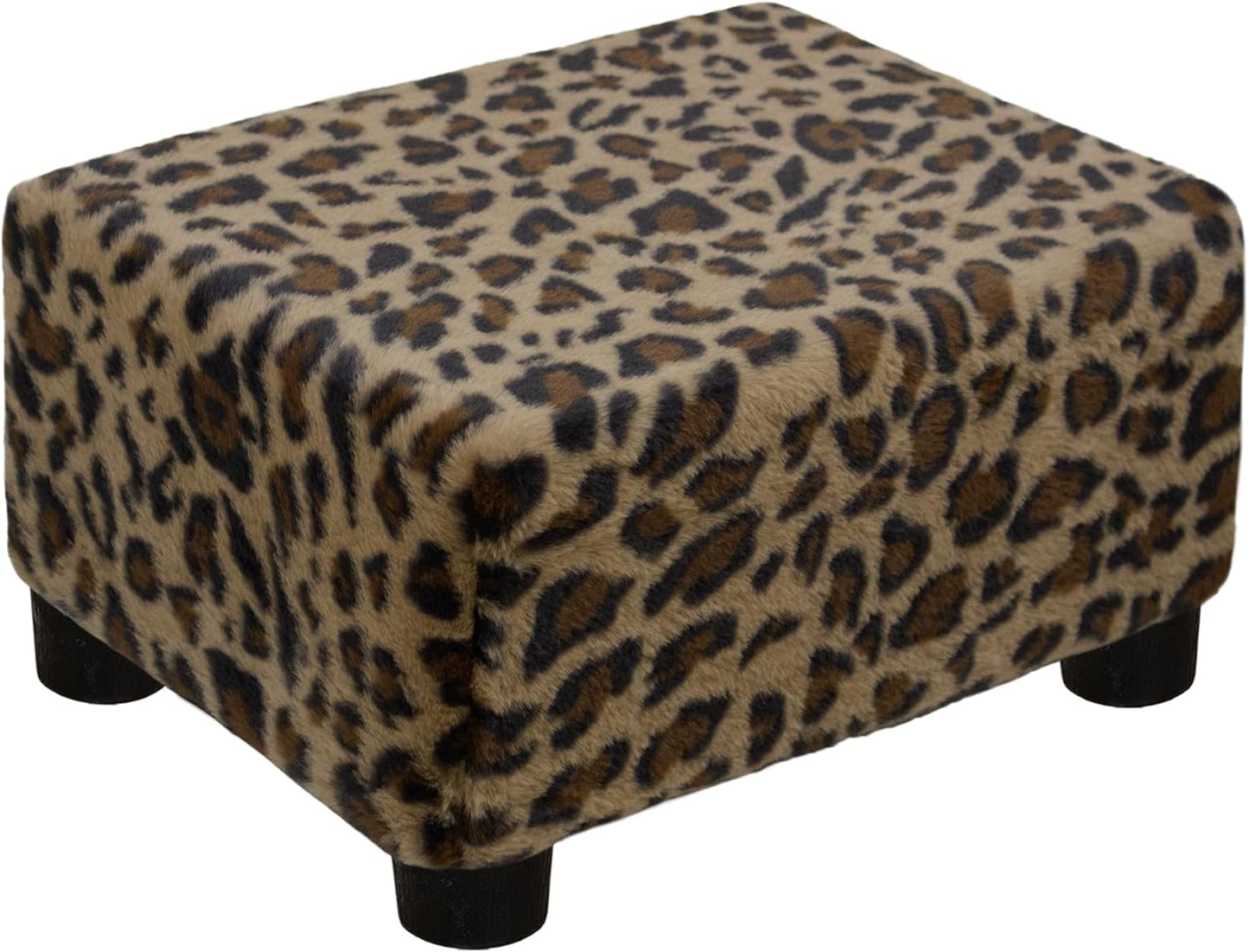 CAROLMADE Small Foot Stool Ottoman Footstool with Legs Under Desk Footrest for Living Room Bedroom and Office, Soft Ivory White