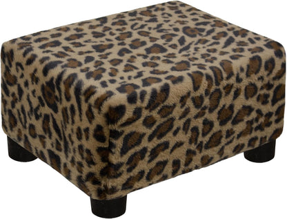 CAROLMADE Small Foot Stool Ottoman Footstool with Legs Under Desk Footrest for Living Room Bedroom and Office, Soft Ivory White