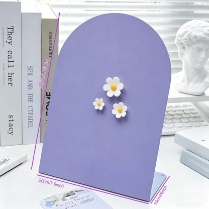 2 Pack Magnetic Bulletin Board with Stand, Magnetic Board, Magnet Board, Metal Tabletops Memo Photos/Souvenir Display Board Magnet Desk Display Stand for Home School Office Kitchen Decoration