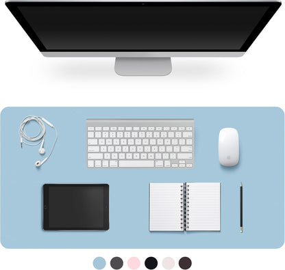 Leather Desk Pad Protector,Non-Slip Desk Pad,on-Slip PU Leather Large Mouse Pad,Easy Clean Desk Protecor Mat,Writing Pad for Office Work/Home/Decor(Black, 23.6" x 13.7")