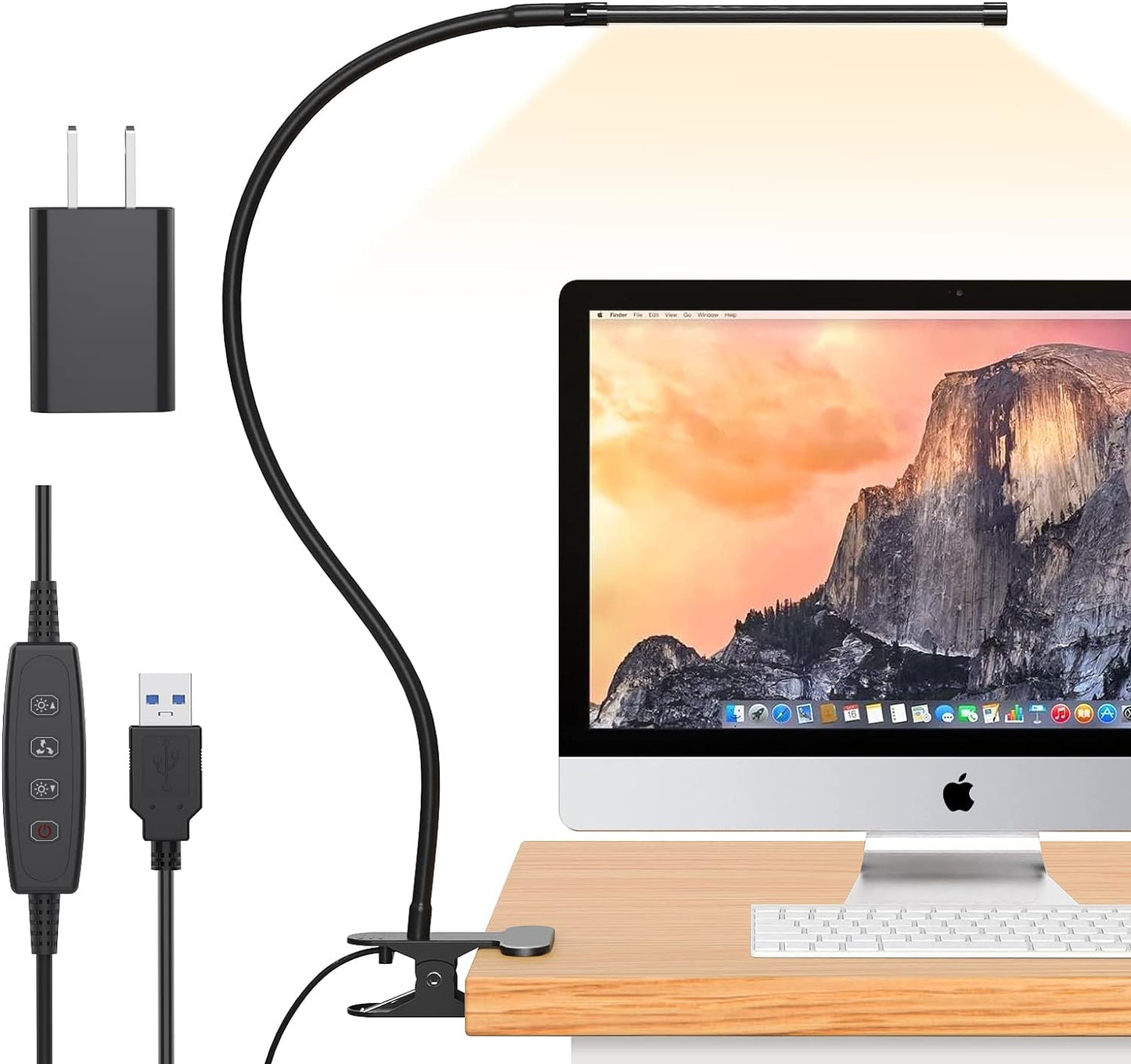 iZELL LED Desk Lamp for Home Office with Clamp [77 LEDs Light 3 Color Modes & 10 Brightness Levels] Flexible Gooseneck Book Lights, Easy Clip on Reading Headboard