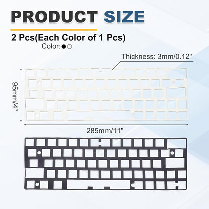 PATIKIL 5 x 17 Inch Keyboard Foam, 2Pcs 104/108 Layout Keyboard Sound Dampening Foam Pad Gasket Switches Dampener for Mechanical Key Boards, Black/White
