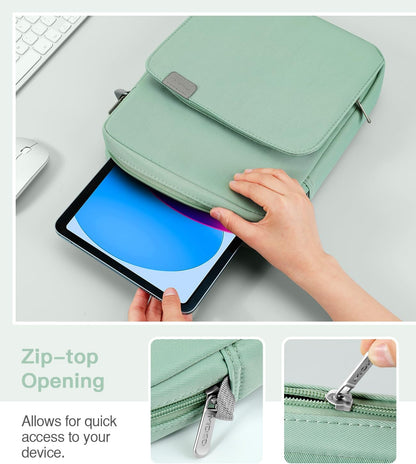 MoKo 13 Inch Tablet Sleeve Bag, Fits with 13 Inch New iPad Pro M5 & Air M4/M3, iPad Pro 12.9 M2&M1,Surface Laptop Go 12.4,Galaxy Tab S8+/S9+ 12.4,Handle Carrying Case with Shoulder Strap,Black &Gray
