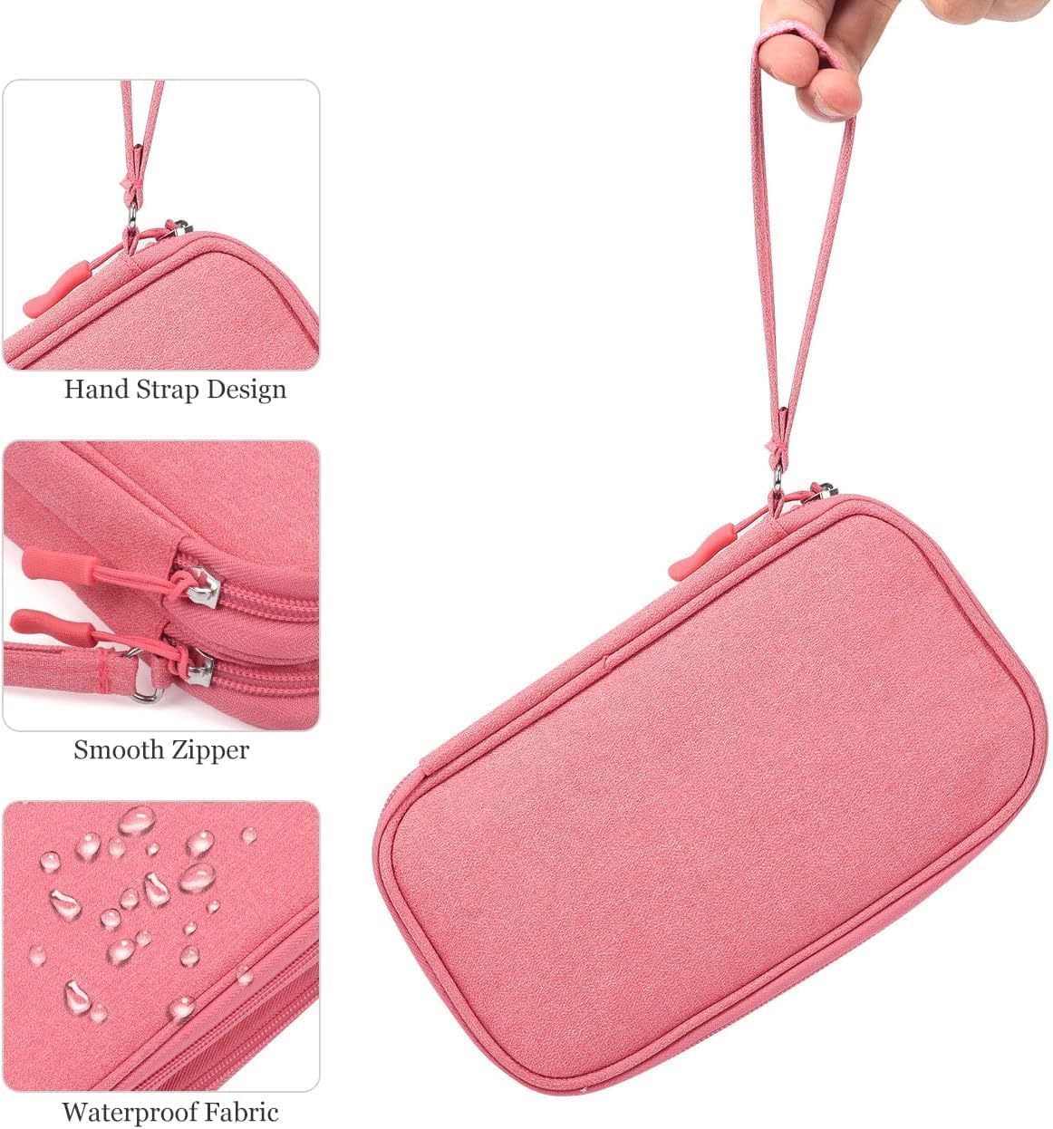 CAOODKDK Electronics Accessories Organizer Pouch Bag, Travel Universal Organizer for Cable, Charger, Phone, SD Card, Business Travel Gadget Bag