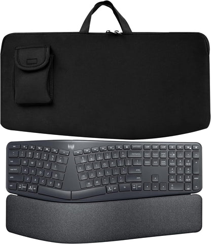 Keyboard Travel Bag Portable Keyboards Sleeve Shockproof Waterproof Keyboard Neoprene Case for Logitech Ergo K860 /Arteck Split Ergonomic Performance Wireless Mouse Combo