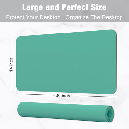 Hsurbtra Desk Pad, 23.6" x 13.8" PU Leather Desk Mat, M Extended Mouse Pad, Waterproof Desktop Blotter Protector, Non-Slip Ultra Thin Small Laptop Keyboard Writing Mat for Office Home, Pink