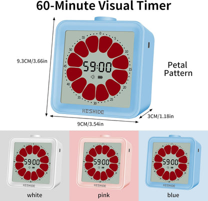 Visual Timer for Kids and Adults,LCD Digital 60-Minute Countdown Timer Silent Classroom Timer, Time Management Tool for Home, School, or Work
