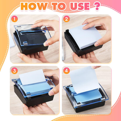 4 Pcs Pop up Sticky Notes Dispenser Sticky Note Holder Black Base Clear Top for 3 x 3 Inches Pad Holder for Acrylic Memo Organizer Fits Reminder School Office Home Store
