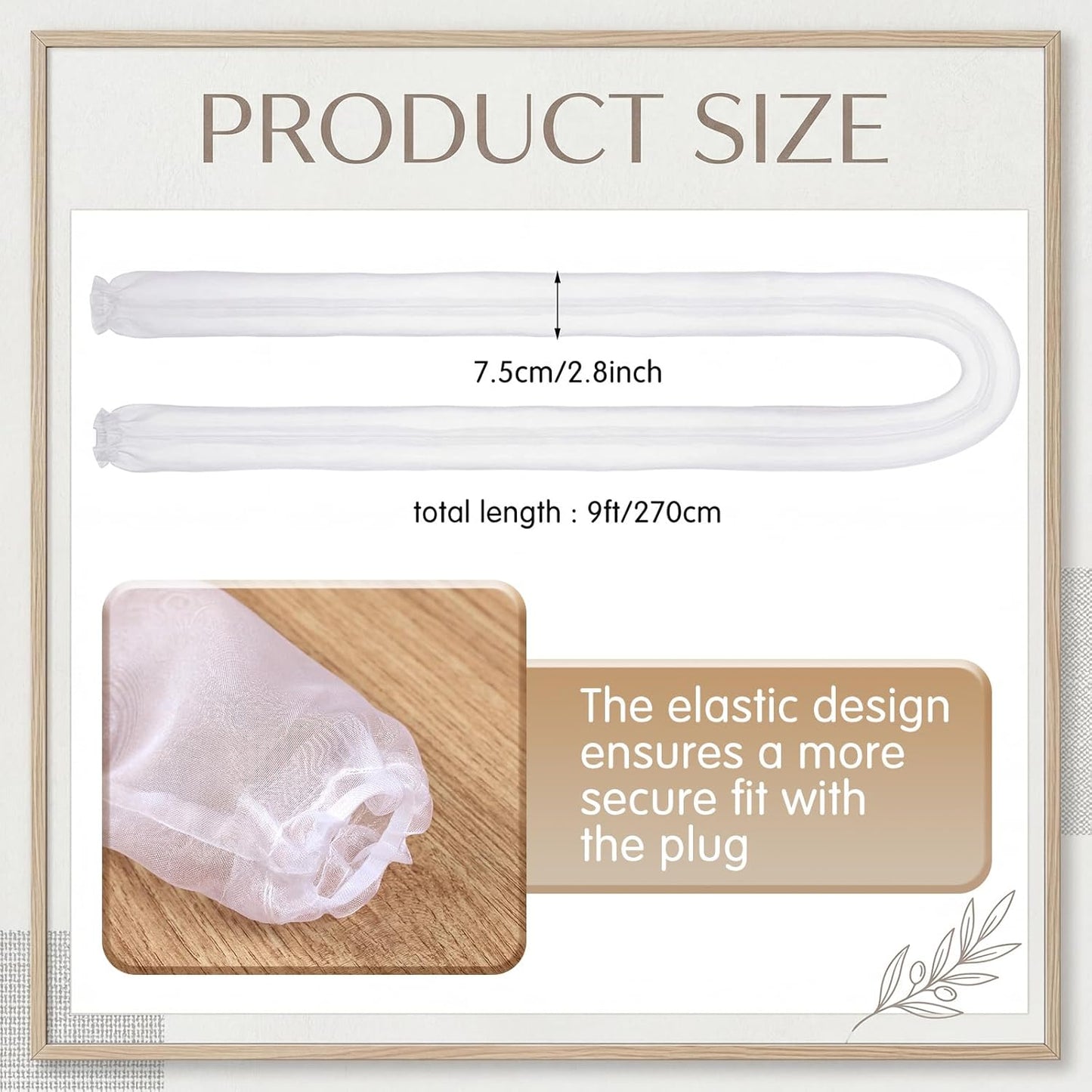 9 ft Decorative Fabric Cord Cover Organza Fabric Cord Cover for Wires Fabrics Cable Sleeve TV Computer Phone Charger Lamps Home & Office Cable Management