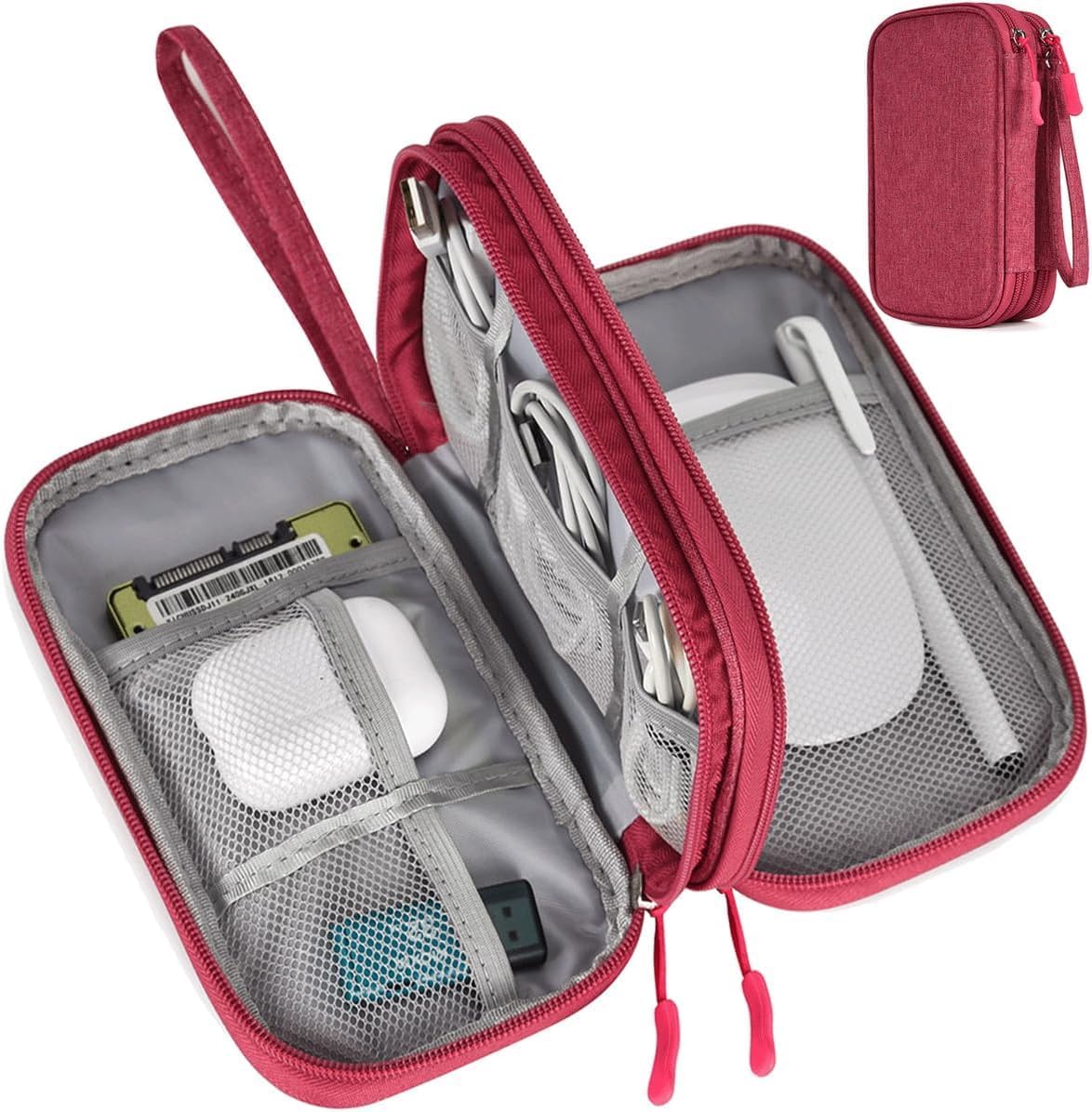 CAOODKDK Electronics Accessories Organizer Pouch Bag, Travel Universal Organizer for Cable, Charger, Phone, SD Card, Business Travel Gadget Bag