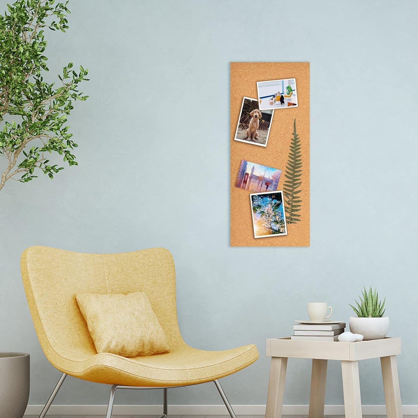 17x8 Corkboard Tiles Bulletin Board, 1/2" Thick Self-Adhesive Cork Boards for Walls, Cork Tiles Vision Board for Home, Office, School, Bulletin Board Decorations(12mm,1pc)