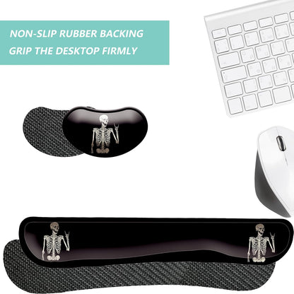 Keyboard Wrist Rest Mouse Wrist Support Set, Memory Foam Wrist Rest Pad for Computer Laptop Keyboard Mouse, Ergonomic Wrist Cushion Support for Typing Pain Relief, Gaming Home Office, Flowers Grass