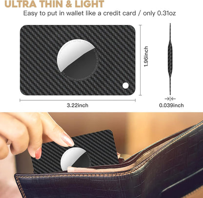 2 Pack Ultra Thin Wallet Holder Card Case for Apple AirTag, Lightweight GPS Tracker Cover for Wallet, Purse, Handbag, Keys, Clutch Bag