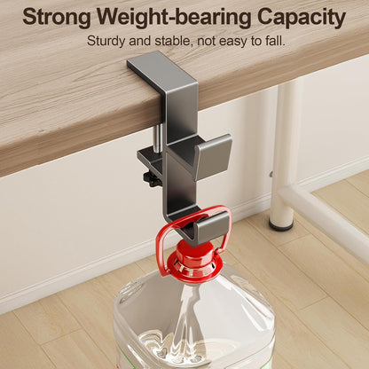 Desk Hook for Bag, Purse Hook for Table, Under Desk Handbag Hanger, Aluminum Backpack Holder, Desk Mount Hook for Umbrellas, Headphone, Cream