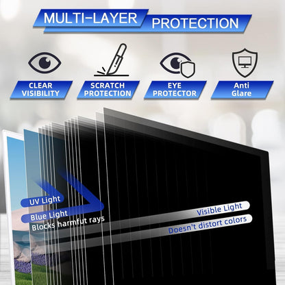 [2 Pack] 27 Inch Computer Privacy Screen , 16:9 Aspect Ratio Monitor Privacy Filter with Anti-Glare, Anti-Blue Light & Anti-Spy Protection, Removable Anti-Scratch Screen Protector for 27-Inch Widescreen Monitors