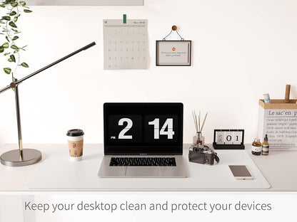 RENMTURE Dual-Sided Mouse Pad, Natural Cork & PU Leather Large Desk Pad for Office and Home Work, Desk Protector Non-Slip, Waterproof, Easy Clean (Olive Green, 32"x16")