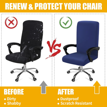 Smiry Stretch Printed Office Chair Armrest Covers, 2 Pcs Soft Fit Removable Washable Computer Desk Chair Arm Covers Protector, Black