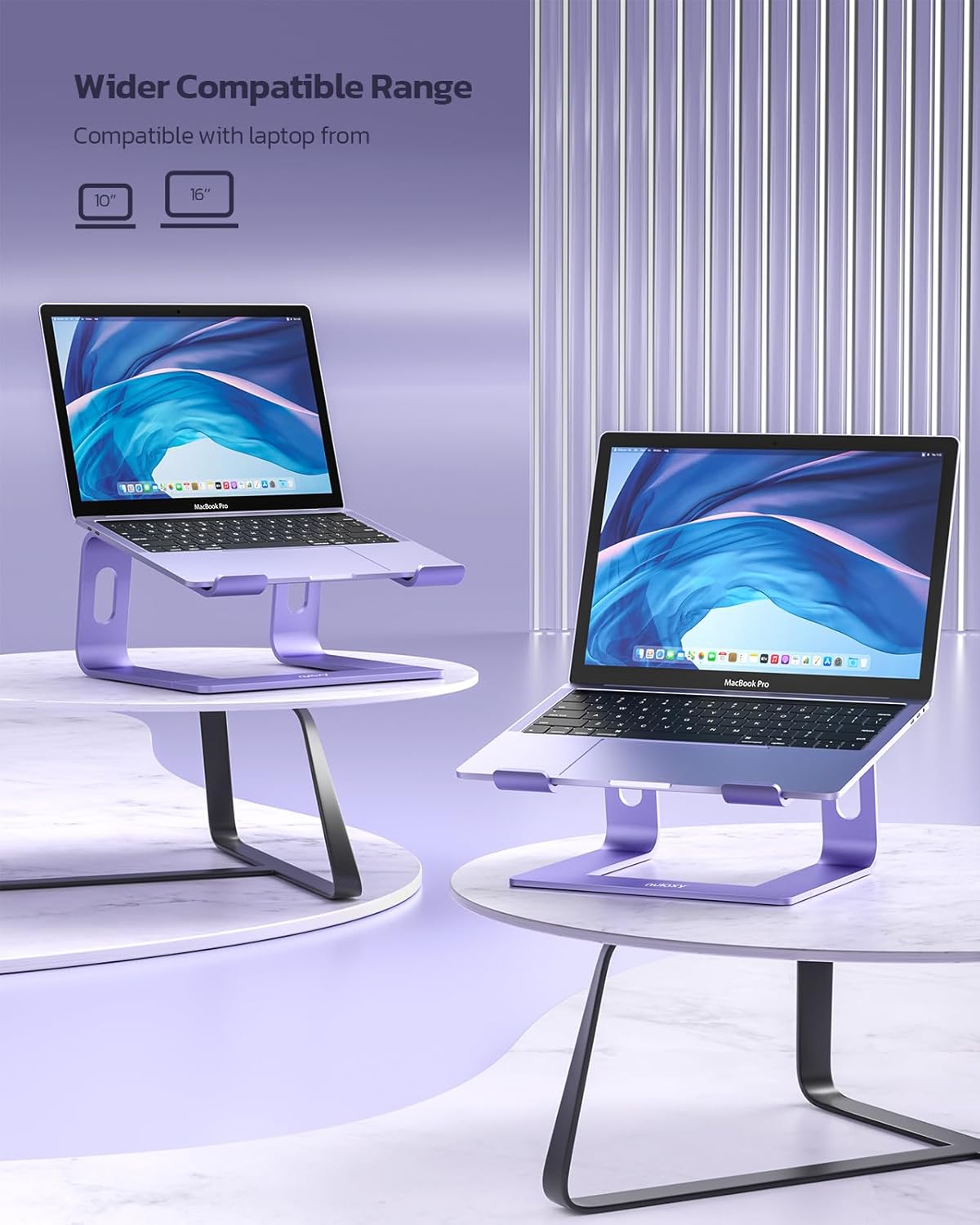 Nulaxy All-Aluminum Laptop Stand for Desk, Ergonomic Detachable Ventilated Cooling Computer Riser, Anti-Slip Design Notebook Holder Compatible with All 10-16" Laptops (MacBook, Dell XPS, HP, Lenovo)
