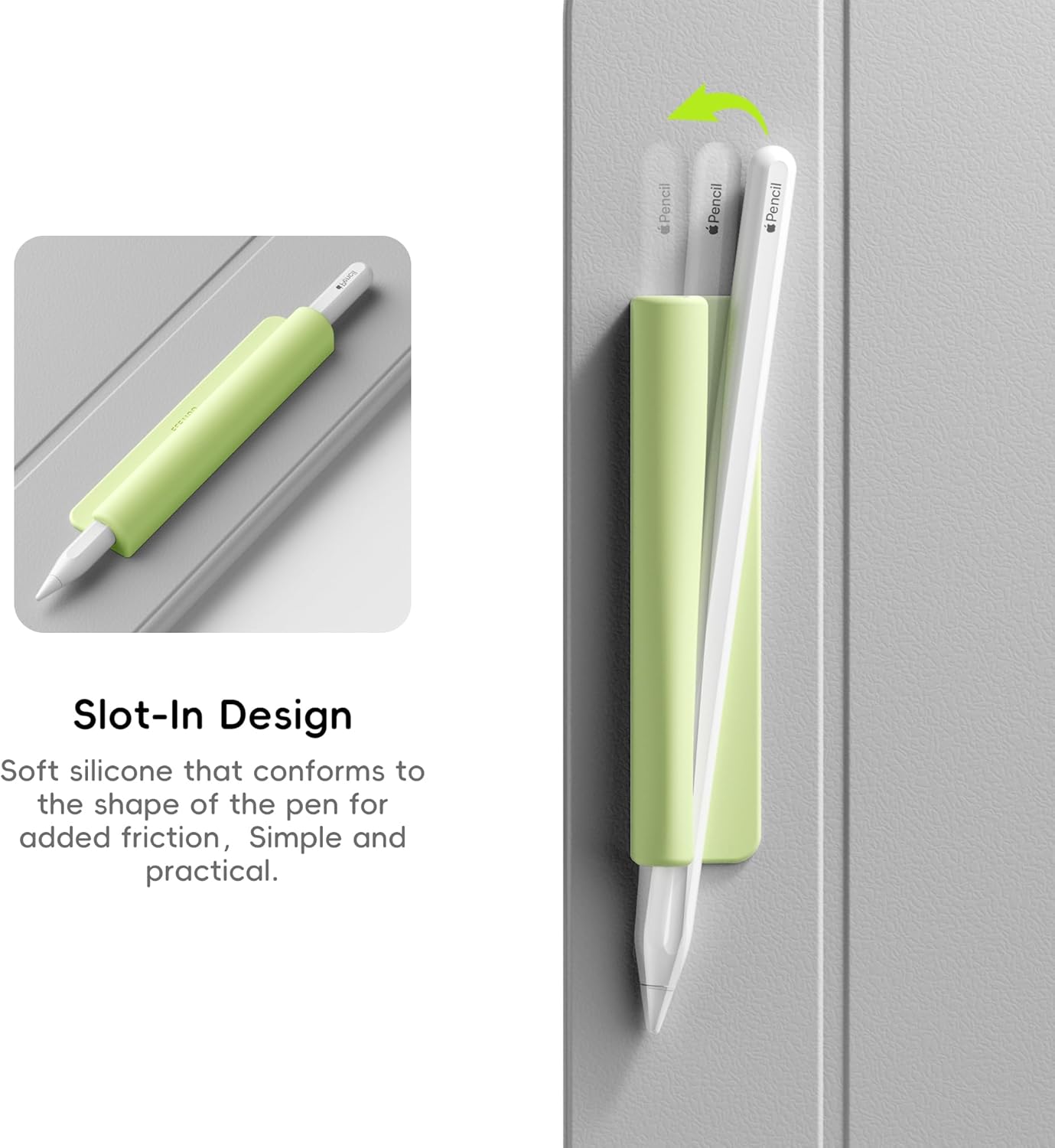 ELETIUO Silicone Pencil Holder Sleeve,Compatible with Apple Pencil (USB-C),Apple Pencil 1st/ 2nd Generation,Strong Adhesive Sticky Attached to iPad Case for Stylus Pens,Black