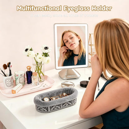Glasses Holder,Anti-scratch Plush Lined Eyeglass Holder Stand for Nightstand Desk Storage Organizer