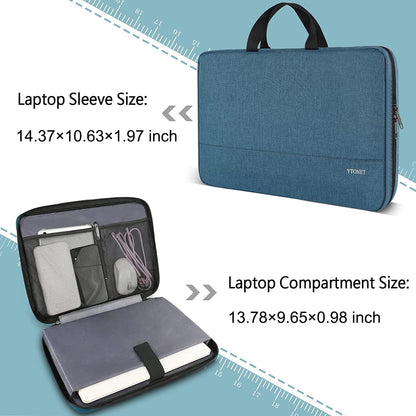 Ytonet Laptop Case, 15.6 inch TSA Laptop Sleeve Computer Bag Water Resistant Computer Case Carrying Cover Compatible for Lenovo, HP, Dell, Asus Notebook, Gifts for Men Women, Grey